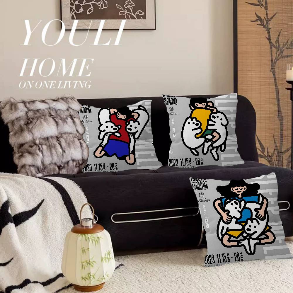 Home Textiles And Furnishing - หมอนรูปสุนัขน่ารัก M-Matsui จากเกาหลี ของขวัญ ของตกแต่งบ้านและสำนักงาน ปลอกหมอนอิงสำหรับโซฟาห้องนอนและรถยนต์
