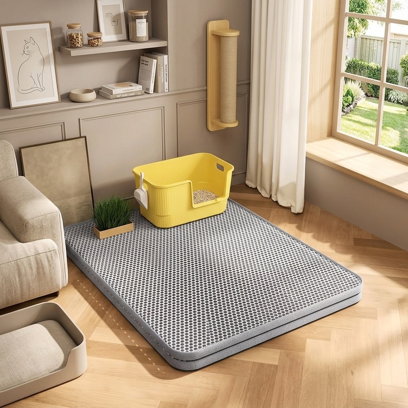 Mattress Protector Waterproof - แผ่นรองทรายแมวขนาดใหญ่พิเศษ, ทนทาน 2 ชั้น กันน้ำ กันลื่น