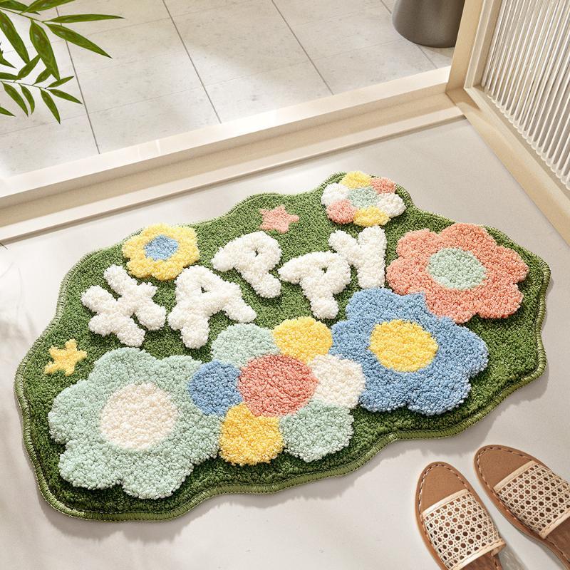Home Textiles Super Soft - พรมเช็ดเท้าห้องน้ำสไตล์มินิมอล ดูดซับน้ำได้ดี กันลื่น นุ่มสบาย สำหรับใช้ในบ้าน