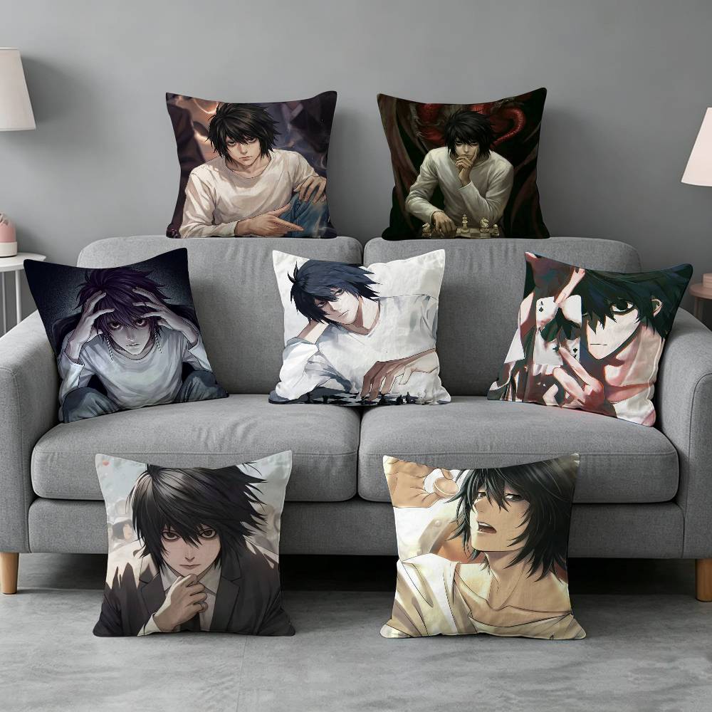 Home Textiles Definition - ปลอกหมอนลายการ์ตูน L Lawliet ของขวัญ พิมพ์ดิจิตอลความละเอียดสูง ลวดลายสดใส