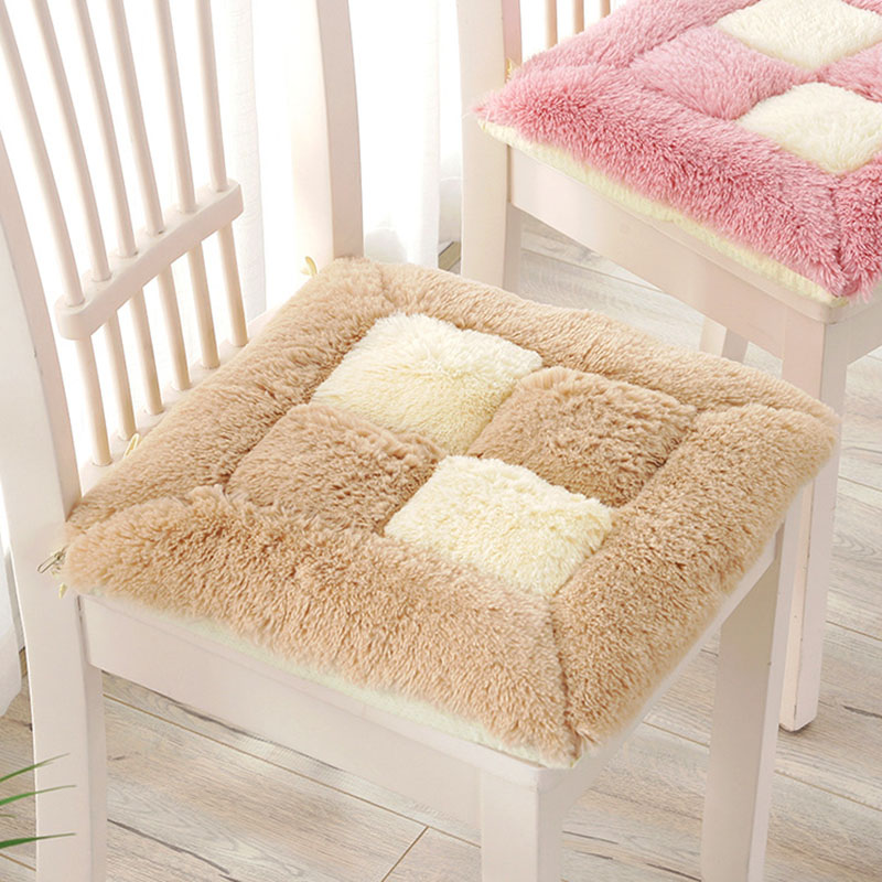 Home Textiles Super Soft - เบาะรองนั่งลายตารางสองสีแบบหนาใหม่ สไตล์นอร์ดิก นุ่มพิเศษ เหมาะสำหรับฤดูหนาว บรรจุด้วยใยฝ้าย PP