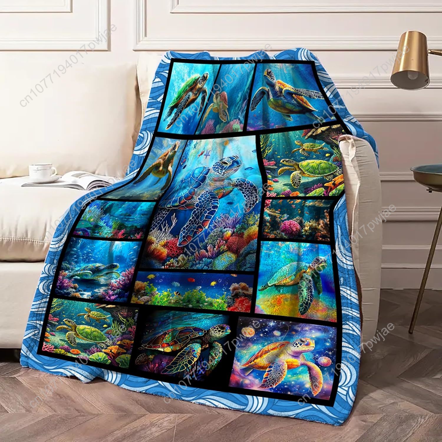 ผ้าห่มลายเต่าทะเล ผ้าฟลานเนล น - Home Of Textiles บทวิจารณ์และราคา