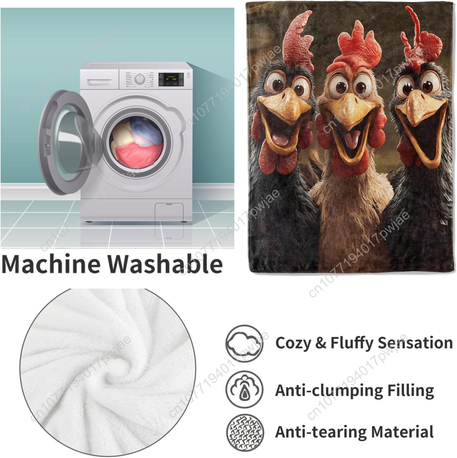 ของขวัญผ้าห่มไก่สำหรับผู้หญิง  - Home Of Textiles บทวิจารณ์และราคา
