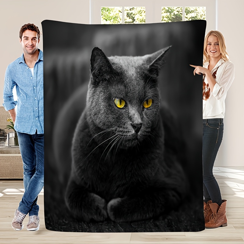 ผ้าห่มสักหลาดพิมพ์ลายแมวสีฟ้าน - Home Textiles Definition บทวิจารณ์และราคา