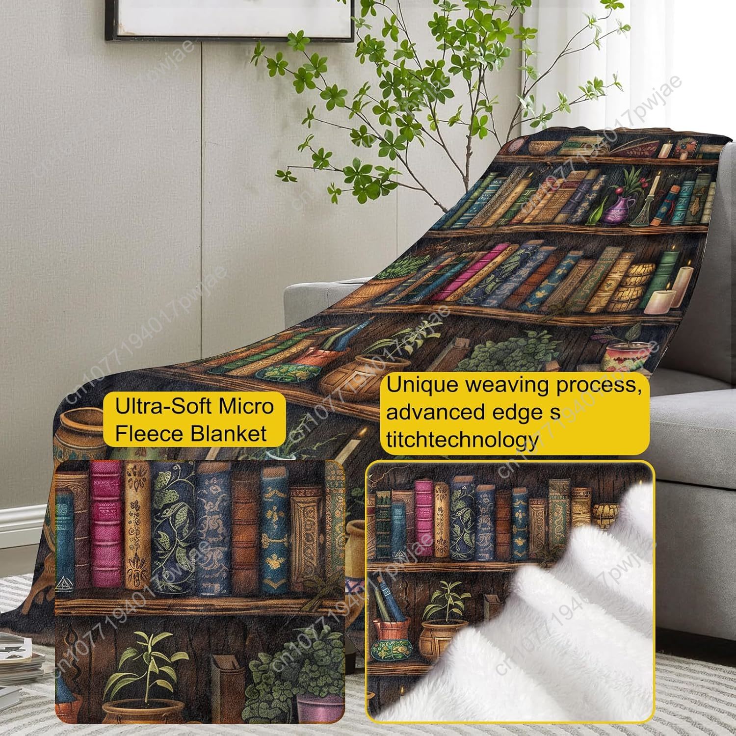 ผ้าห่มลายชั้นวางหนังสือวินเทจ  - Home Of Textiles บทวิจารณ์และราคา