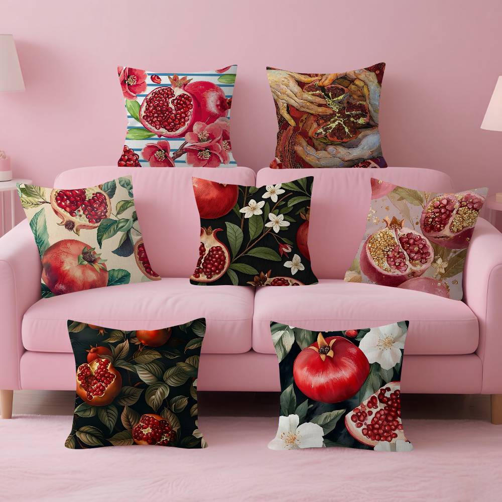 ผลไม้ทับทิมภาพวาดหมอนของขวัญตก - Home Textiles And Furnishing บทวิจารณ์และราคา