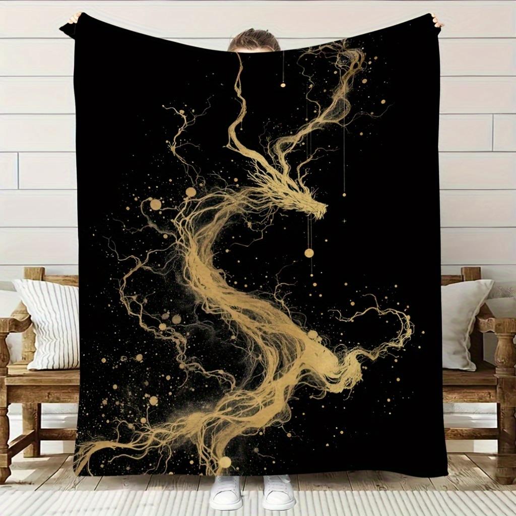 ผ้าห่มผ้าสักหลาดลายมังกรทองที่ - Home Textiles Definition บทวิจารณ์และราคา