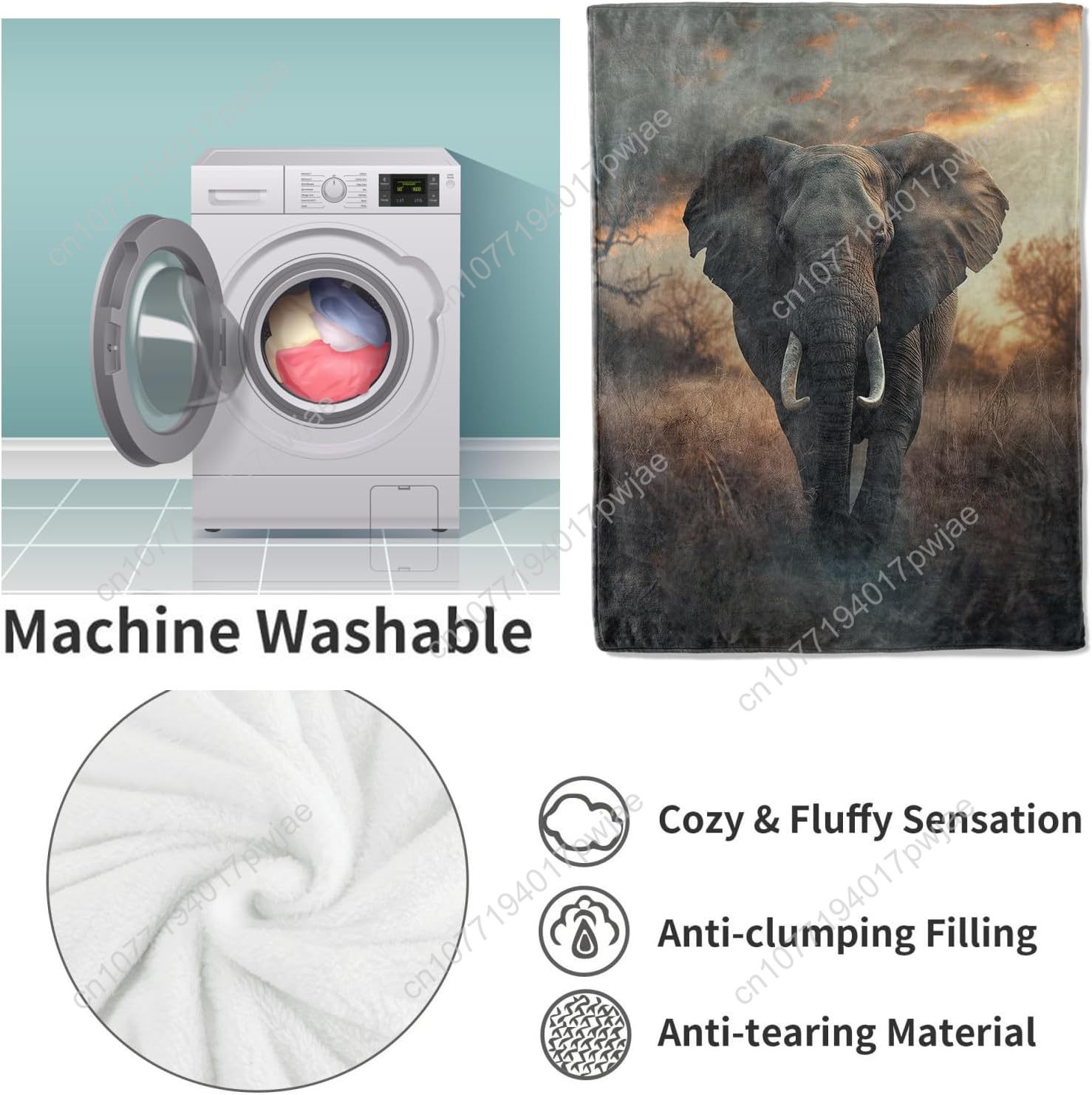 ผ้าห่มขนช้าง ลายธรรมชาติสมจริง - Home Of Textiles บทวิจารณ์และราคา
