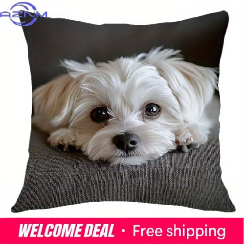 ปลอกหมอนพิมพ์ลายสุนัขมอลทีส, ป - Home Textiles Photos บทวิจารณ์และราคา