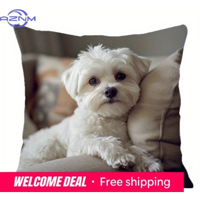 ปลอกหมอนพิมพ์ลายสุนัขมอลทีส, ป - Home Textiles Photos บทวิจารณ์และราคา