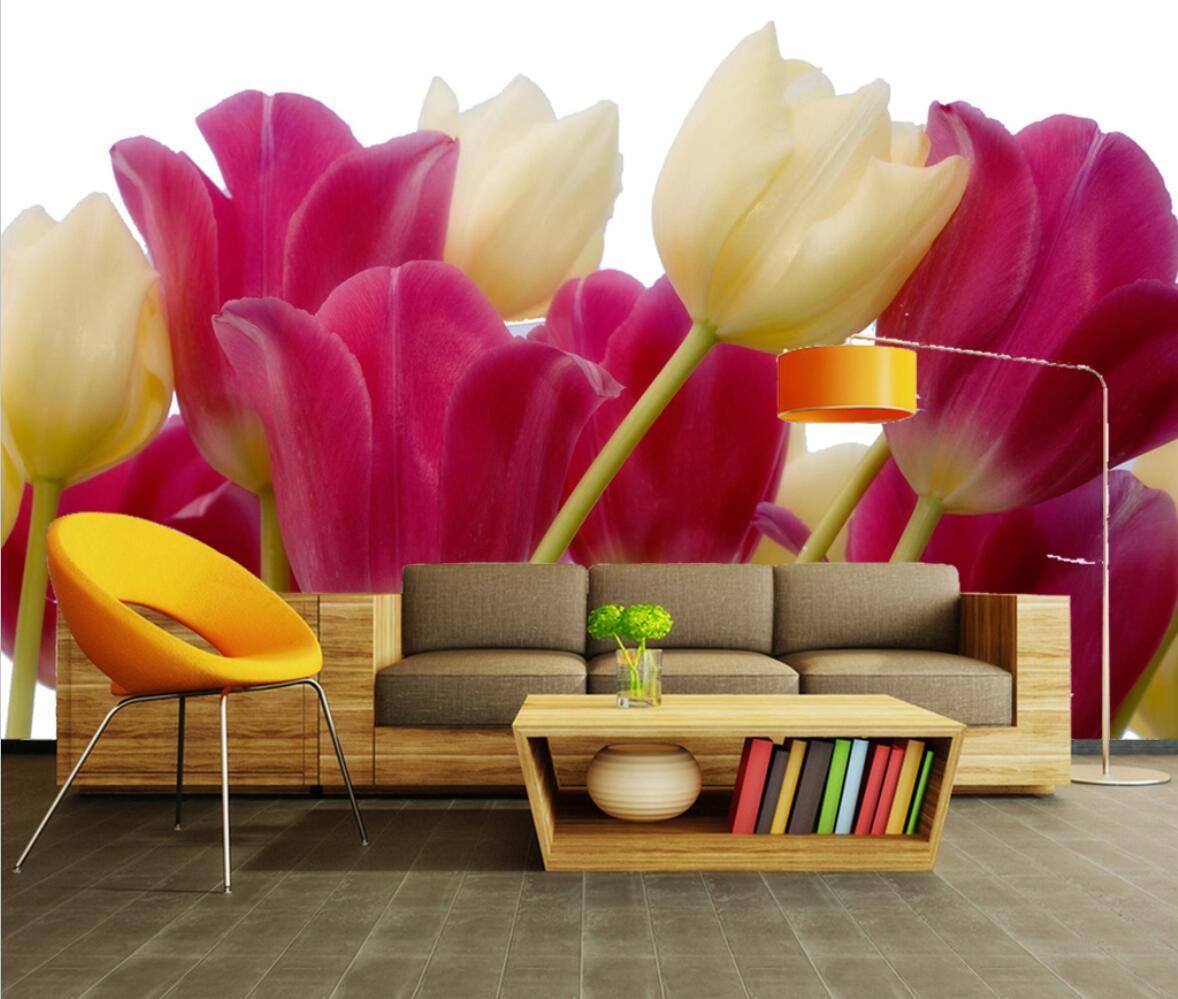ดอกทิวลิปแบบกำหนดเองวอลล์เปเปอ - Home Textiles Photos บทวิจารณ์และราคา