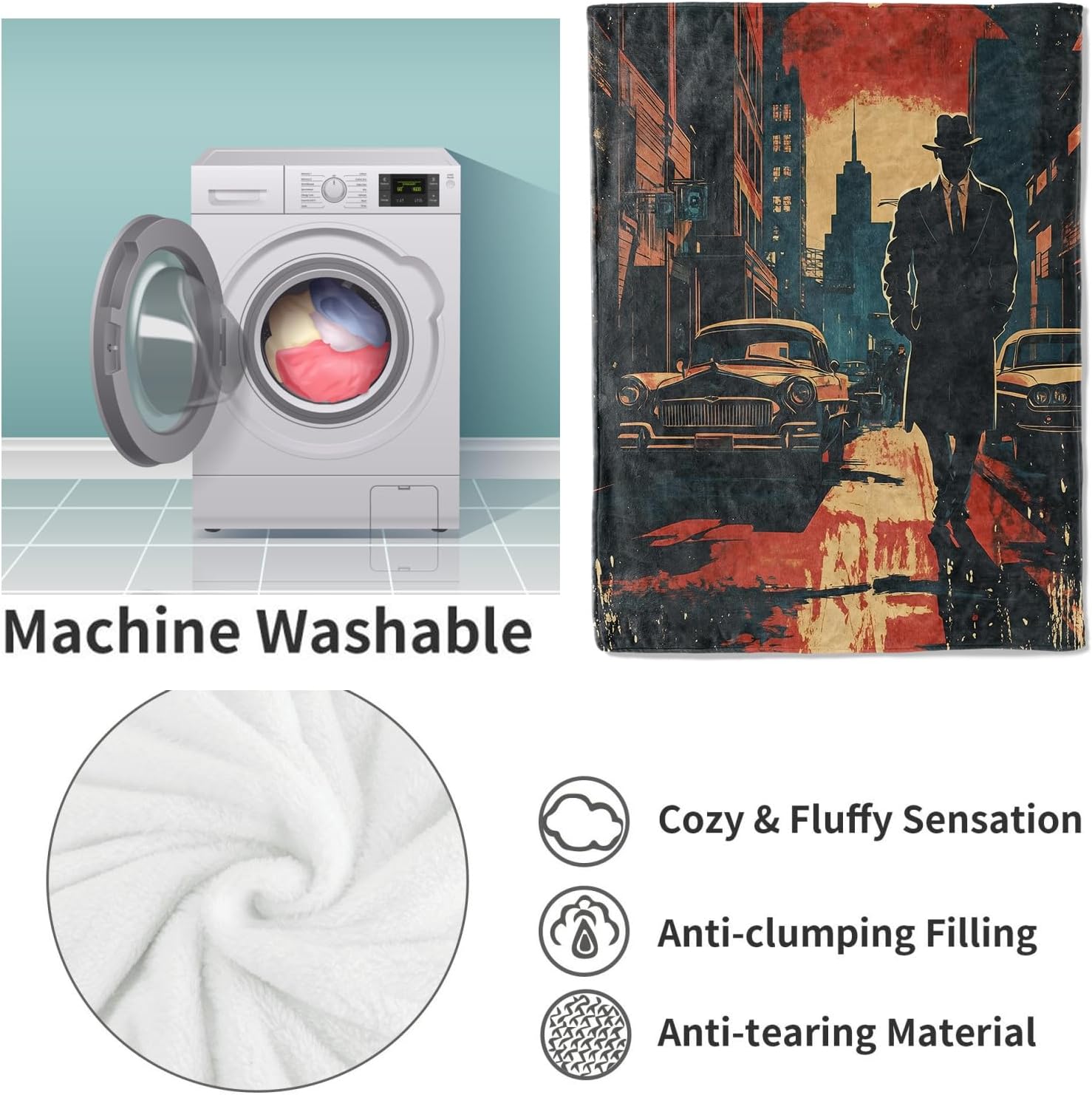ผ้าห่มนักสืบสีดำ ของขวัญสำหรับ - Home Of Textiles บทวิจารณ์และราคา