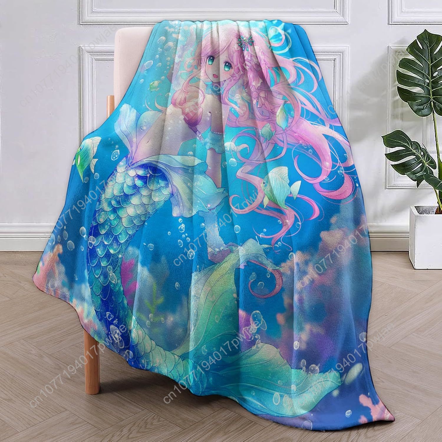 ผ้าห่มลายการ์ตูนนางเงือกน่ารัก - Home Of Textiles บทวิจารณ์และราคา