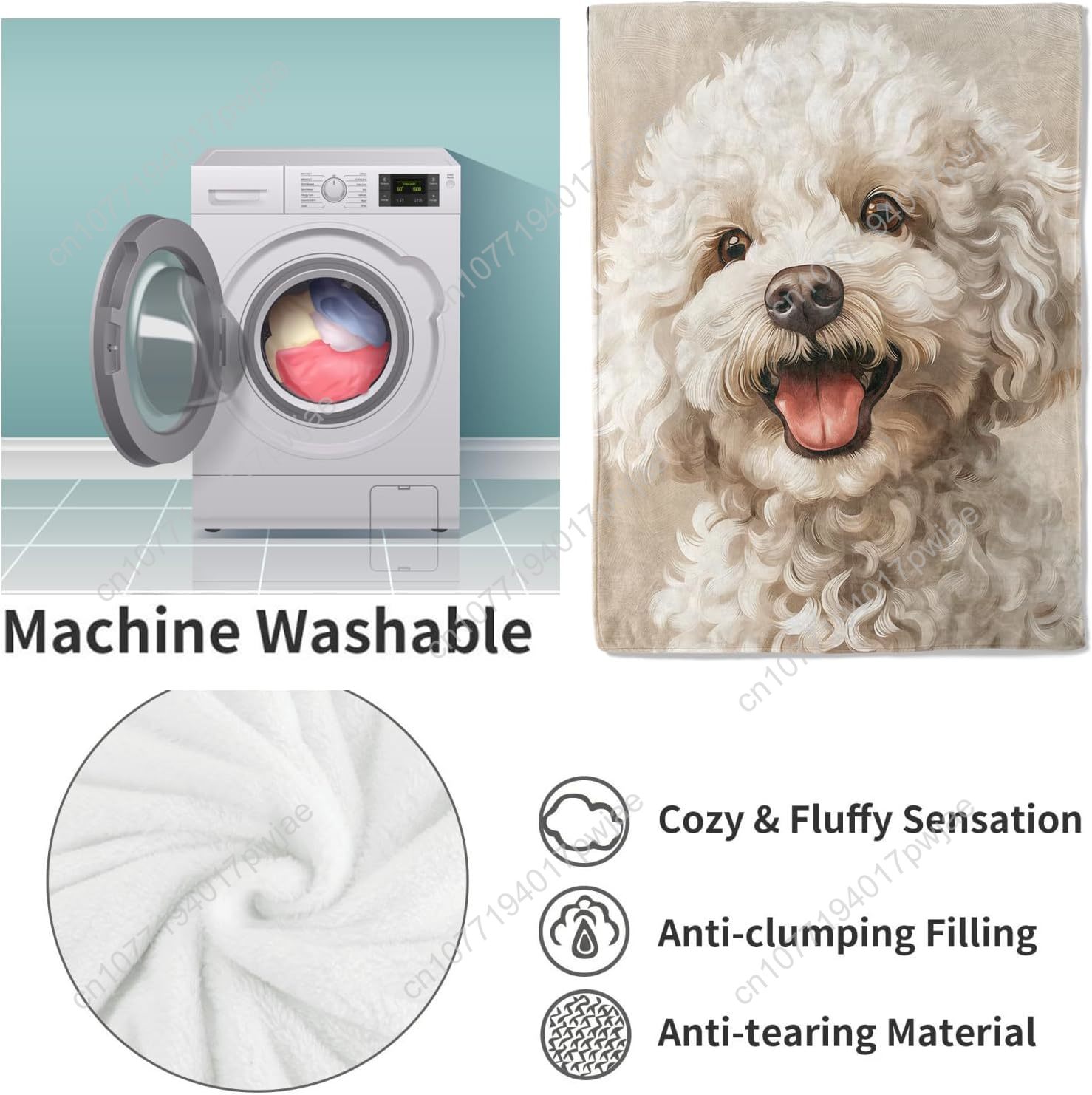 ผ้าห่มลายภาพสุนัขพุดเดิ้ลแสนสุ - Home Of Textiles บทวิจารณ์และราคา